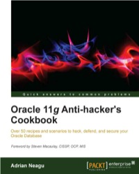 Cover image: Oracle 11g Anti-hacker's Cookbook 1st edition 9781849685269
