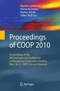 Titelbild: Proceedings of COOP 2010 9781849962100
