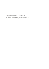 Cover image: Cross-Linguistic Influence in Third Language Acquisition 1st edition 9781853595493