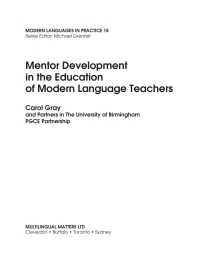 صورة الغلاف: Mentor Development in the Education of Modern Language Teachers 1st edition 9781853595516