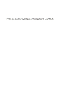 Cover image: Phonological Development in Specific Contexts 1st edition 9781853595875
