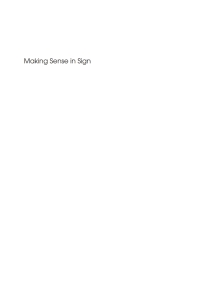 Cover image: Making Sense in Sign 1st edition 9781853596285