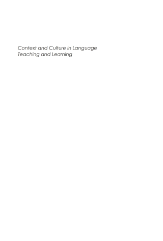 表紙画像: Context and Culture in Language Teaching and Learning 1st edition 9781853596575