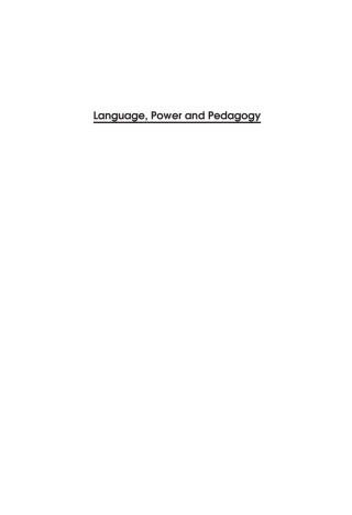 Cover image: Language, Power and Pedagogy 1st edition 9781853594731