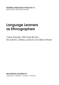 Cover image: Language Learners as Ethnographers 1st edition 9781853595028