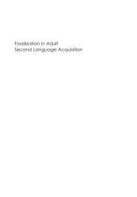 Imagen de portada: Fossilization in Adult Second Language Acquisition 1st edition 9781853596865