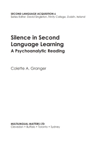 Titelbild: Silence in Second Language Learning 1st edition 9781853596971