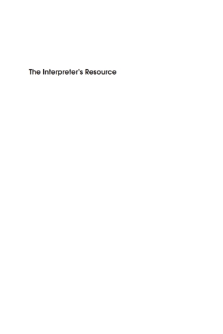 Imagen de portada: The Interpreter's Resource 1st edition 9781853595158