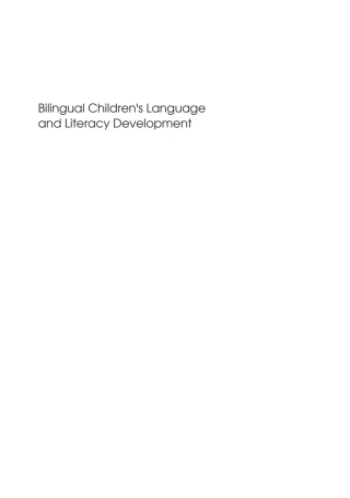Imagen de portada: Bilingual Children's Language and Literacy Development 1st edition 9781853597114