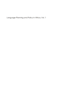 Cover image: Language Planning and Policy in Africa, Vol 1 1st edition 9781853597251