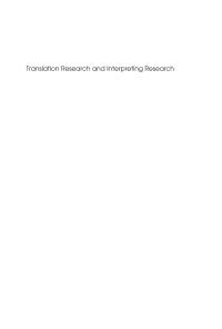 Cover image: Translation Research and Interpreting Research 1st edition 9781853597343