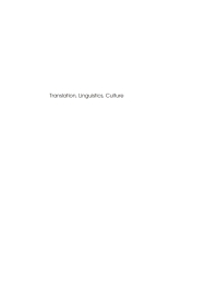Omslagafbeelding: Translation, Linguistics, Culture 1st edition 9781853598050