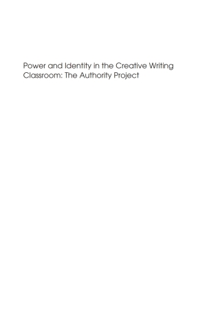 Immagine di copertina: Power and Identity in the Creative Writing Classroom 1st edition 9781853598463
