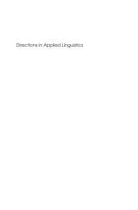 Imagen de portada: Directions in Applied Linguistics 1st edition 9781853598494