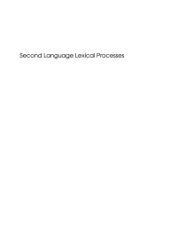 Cover image: Second Language Lexical Processes 1st edition 9781853599668
