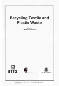 Cover image: Recycling Textile and Plastic Waste 9781855733060