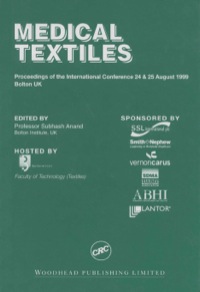 Omslagafbeelding: Medical Textiles: Proceedings of the 2nd international Conference, 24th and 25th August 1999, Bolton Institute, UK 9781855734944