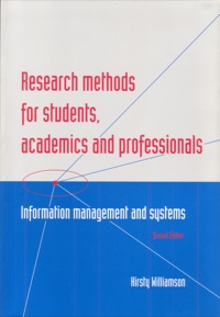 Cover image: Research Methods for Students, Academics and Professionals: Information Management and Systems 2nd edition 9781876938420