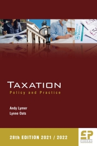 Imagen de portada: Taxation: Policy & Practice (2021/22) 28th edition 9781906201593