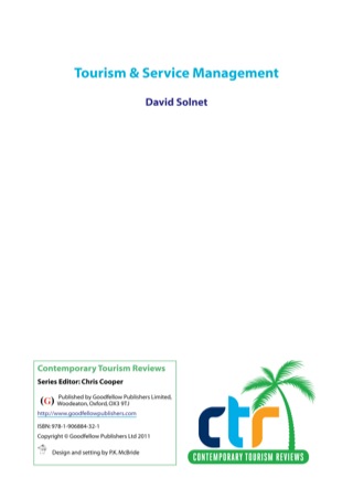 表紙画像: Tourism and Service Management 9781906884321