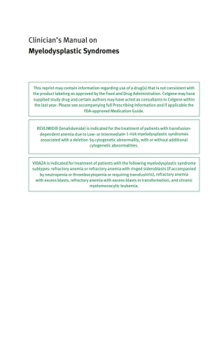 Cover image: Clinician’s Manual on Myelodysplastic Syndromes 9781858734279