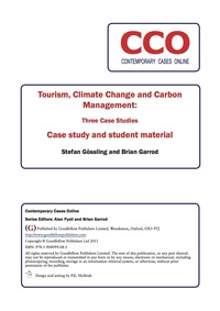 Titelbild: Tourism, Climate Change and Carbon Management: Three Case Studies 9781908999108