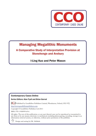 Titelbild: Managing Megalithic Monuments: A Comparative Study of Interpretation Provision at Stonehenge and Avebury 9781908999696
