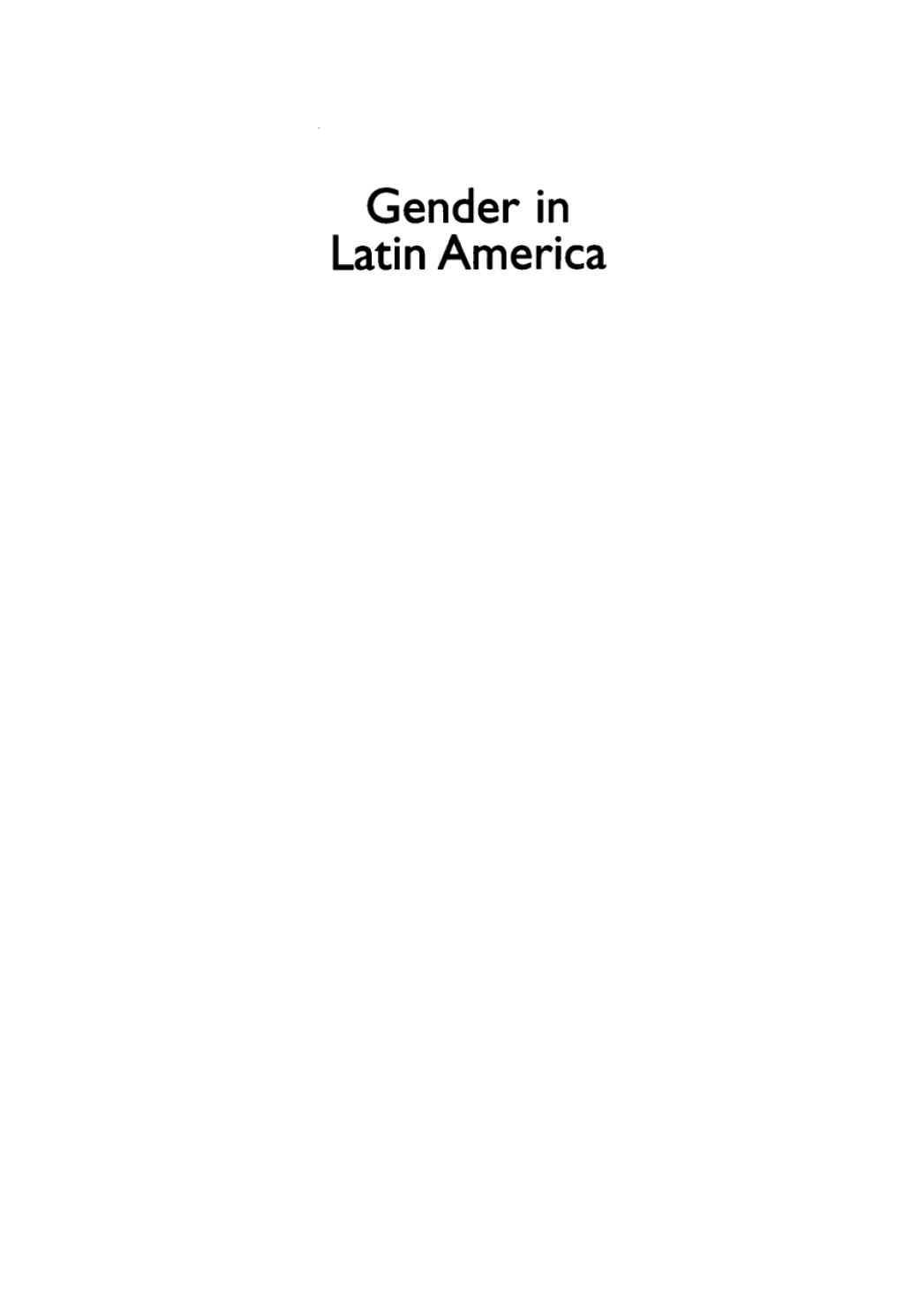 Gender in Latin America