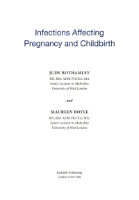 صورة الغلاف: Infections Affecting Pregnancy and Childbirth 1st edition 9781138434967