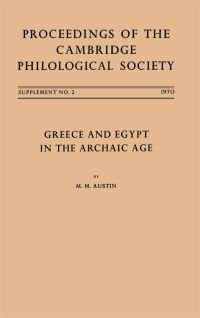 Cover image: Greece and Egypt in the Archaic Age 9781913701086