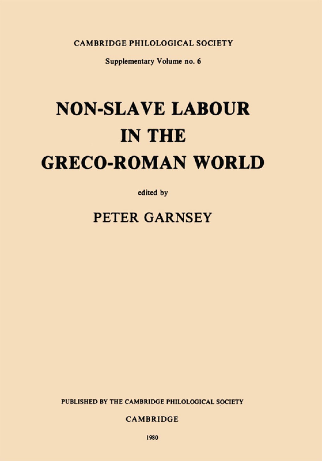Non-Slave Labour in the Greco-Roman World