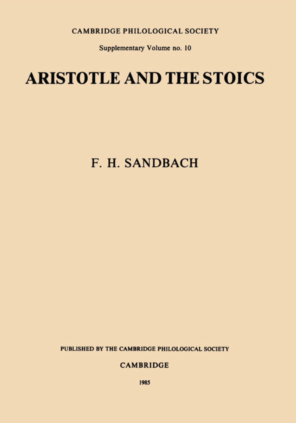 Aristotle and the Stoics