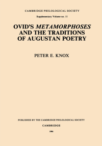 Imagen de portada: Ovid's Metamorphoses and the Traditions of Augustan Poetry 9781913701178