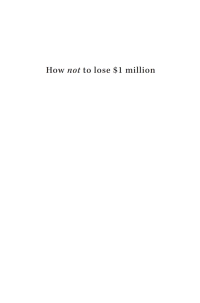 Cover image: How Not to Lose $1 Million 9781923186033