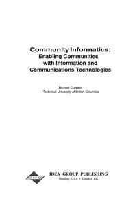 Cover image: Community Informatics 9781878289698