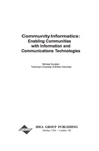 صورة الغلاف: Community Informatics 9781878289698