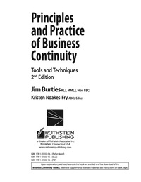 صورة الغلاف: Principles and Practice of Business Continuity 2nd edition 9781931332941