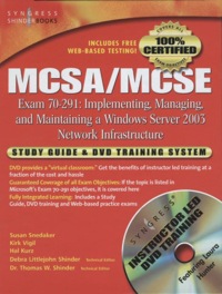 Imagen de portada: MCSA/MCSE Implementing, Managing, and Maintaining a Microsoft Windows Server 2003 Network Infrastructure (Exam 70-291): Study Guide and DVD Training System 9781931836920