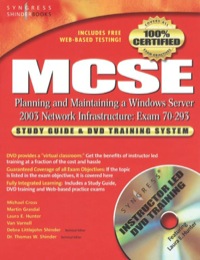 表紙画像: MCSE Planning and Maintaining a Microsoft Windows Server 2003 Network Infrastructure (Exam 70-293): Guide & DVD Training System 9781931836937
