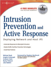 Cover image: Intrusion Prevention and Active Response: Deploying Network and Host IPS 9781932266474