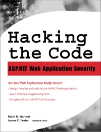 Cover image: Hacking the Code: Auditor's Guide to Writing Secure Code for the Web 9781932266658