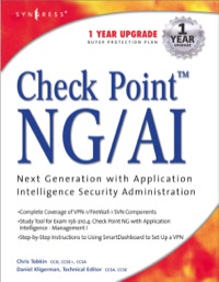 Cover image: Check Point Next Generation with Application Intelligence Security Administration 9781932266894