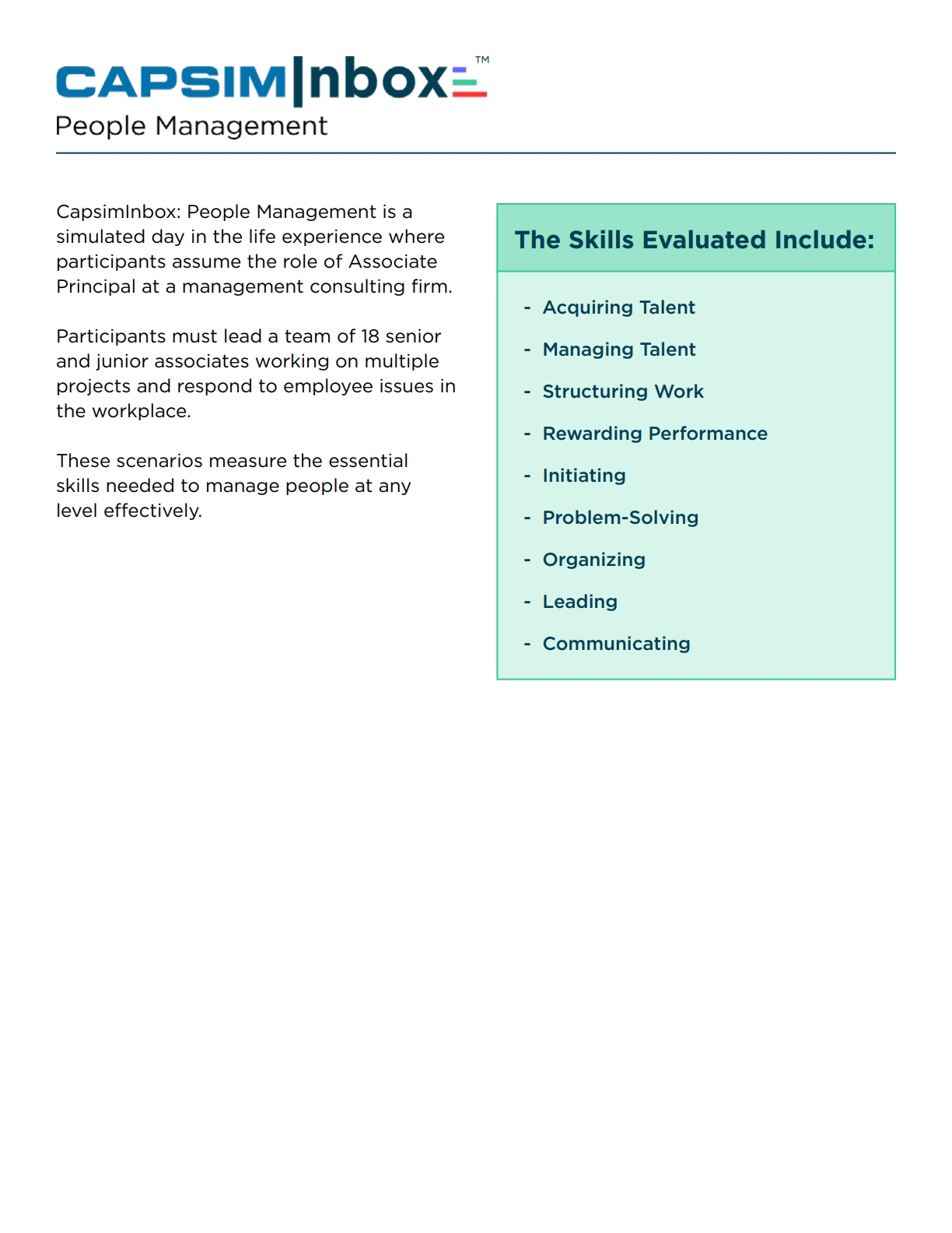 CapsimInbox: People Management