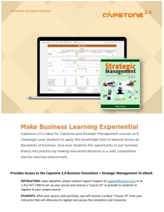 Cover image: Capstone 2.0 Business Simulation + Strategic Management: Value Creation, Sustainability, and Performance 7th edition 9781933681511