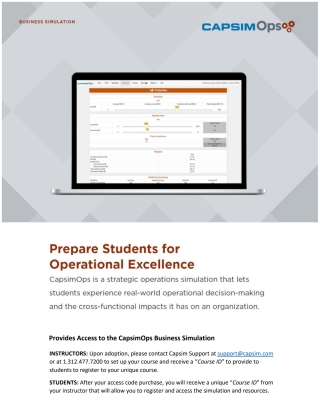 Cover image: CapsimOps Business Simulation 9781933681627