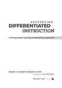 Cover image: Supporting Differentiated Instruction 1st edition 9781935249559