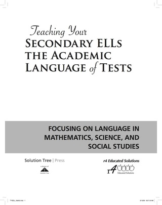 Cover image: Teaching Your Secondary ELLs the Academic Language of Tests 1st edition 9781935249047