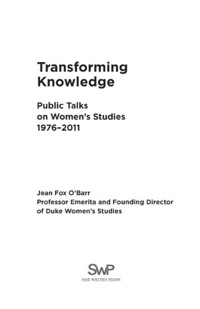 Cover image: Transforming Knowledge 9781938314483