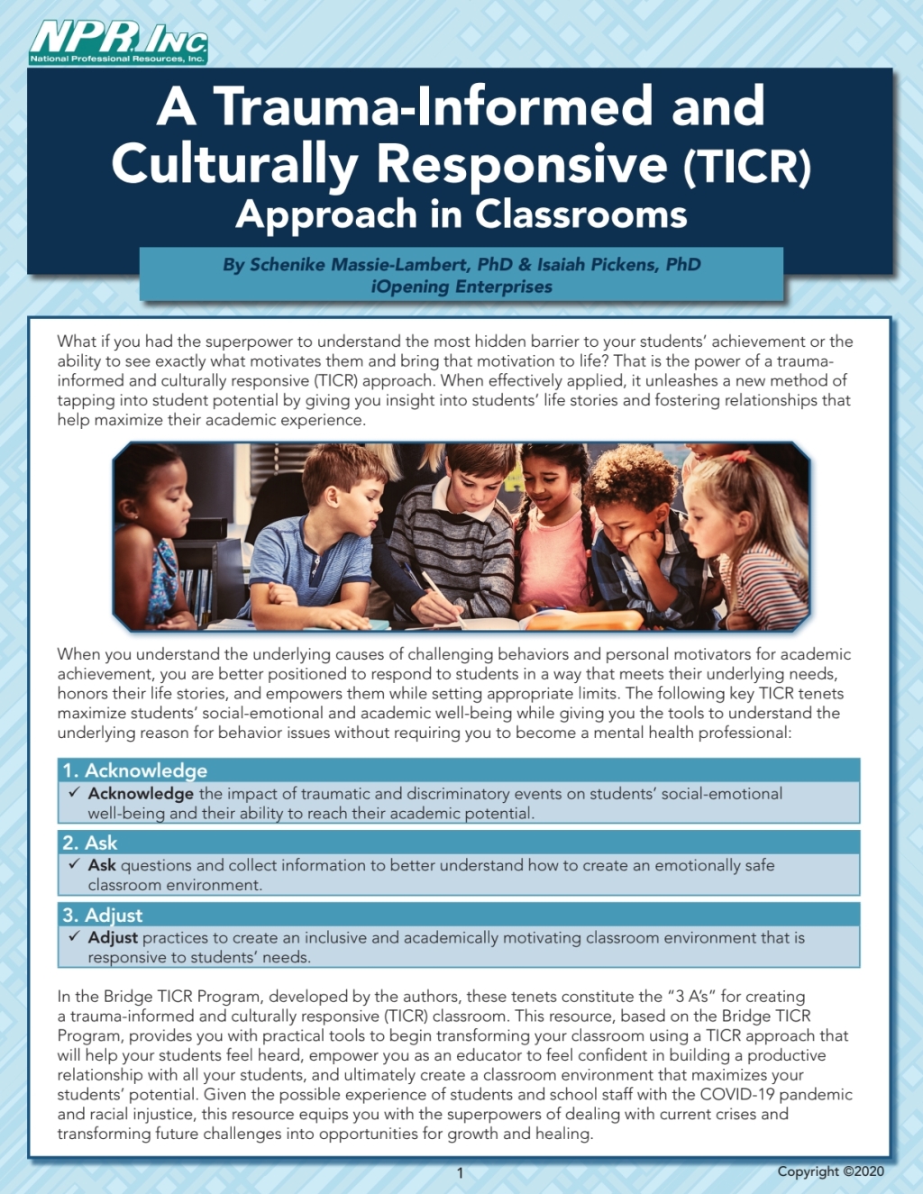 A Trauma-Informed and Culturally Responsive (TICR) Approach in Classrooms 1st Edition