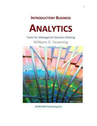 Cover image: Introductory Business Analytics: Tools for Managerial Decision making 1st edition 9781939297280